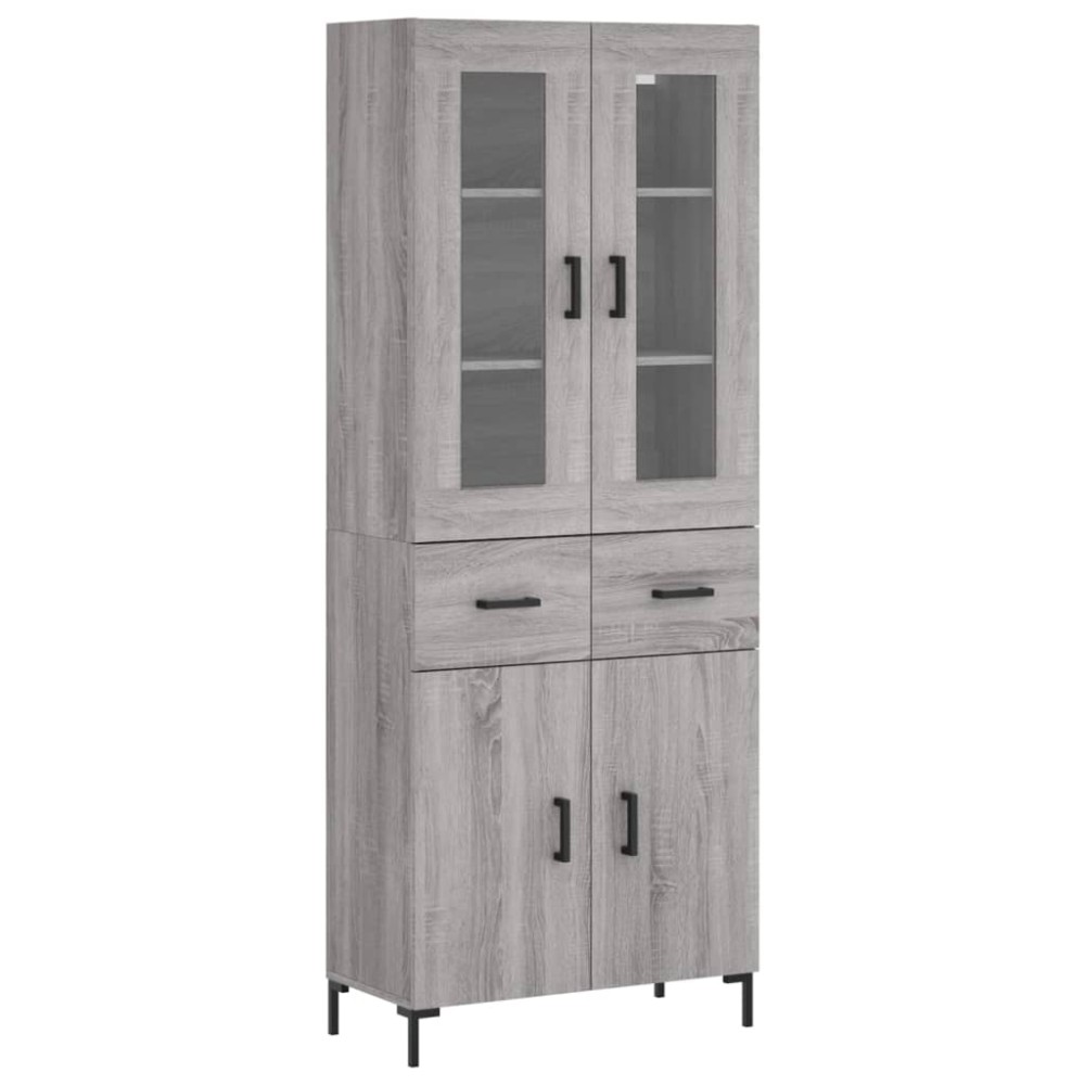vidaXL Dulap înalt, gri sonoma, 69,5x34x180 cm, lemn compozit