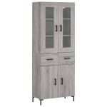 vidaXL Dulap înalt, gri sonoma, 69,5x34x180 cm, lemn compozit