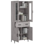vidaXL Dulap înalt, gri sonoma, 69,5x34x180 cm, lemn compozit