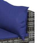vidaXL Canapele de colț de grădină cu perne, 2 buc., gri, poliratan vidaXL Canapele de colț de grădină cu perne, 2 buc., gri, poliratan