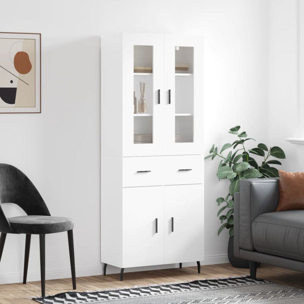 vidaXL Dulap înalt, alb, 69,5x34x180 cm, lemn compozit