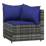 vidaXL Set mobilier de grădină cu perne, 3 piese, gri, poliratan vidaXL Set mobilier de grădină cu perne, 3 piese, gri, poliratan
