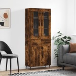 vidaXL Dulap înalt, stejar fumuriu, 69,5x34x180, lemn compozit vidaXL Dulap înalt, stejar fumuriu, 69,5x34x180, lemn compozit