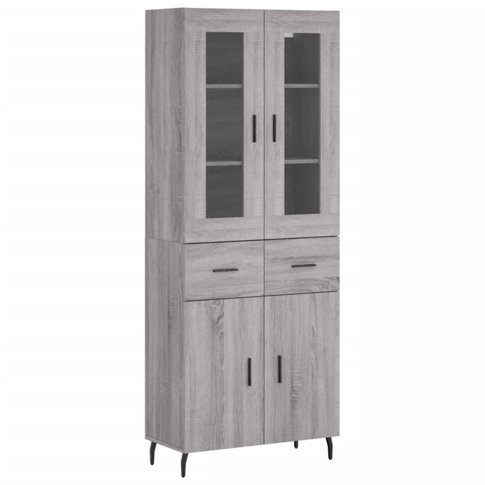 vidaXL Dulap înalt, gri sonoma, 69,5x34x180 cm, lemn compozit