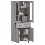 vidaXL Dulap înalt, gri sonoma, 69,5x34x180 cm, lemn compozit