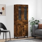 vidaXL Dulap înalt, stejar fumuriu, 69,5x34x180, lemn compozit vidaXL Dulap înalt, stejar fumuriu, 69,5x34x180, lemn compozit