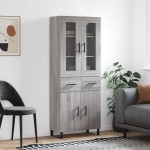 vidaXL Dulap înalt, gri sonoma, 69,5x34x180 cm, lemn compozit
