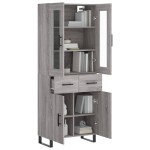 vidaXL Dulap înalt, gri sonoma, 69,5x34x180 cm, lemn compozit