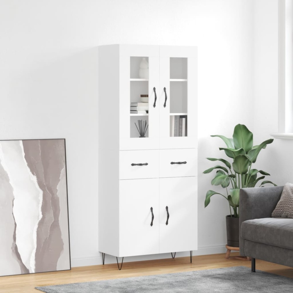 vidaXL Dulap înalt, alb, 69,5x34x180 cm, lemn compozit