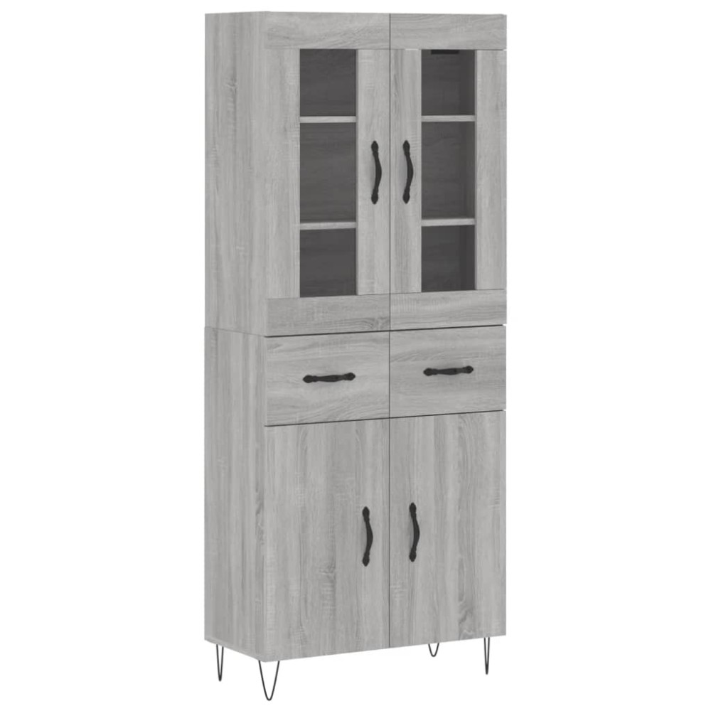 vidaXL Dulap înalt, gri sonoma, 69,5x34x180 cm, lemn compozit