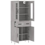 vidaXL Dulap înalt, gri sonoma, 69,5x34x180 cm, lemn compozit