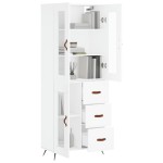 vidaXL Dulap înalt, alb, 69,5x34x180 cm, lemn compozit vidaXL Dulap înalt, alb, 69,5x34x180 cm, lemn compozit