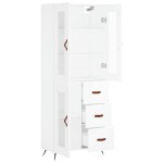 vidaXL Dulap înalt, alb, 69,5x34x180 cm, lemn compozit vidaXL Dulap înalt, alb, 69,5x34x180 cm, lemn compozit