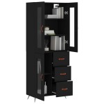 vidaXL Dulap înalt, negru, 69,5x34x180 cm, lemn compozit vidaXL Dulap înalt, negru, 69,5x34x180 cm, lemn compozit