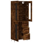 vidaXL Dulap înalt, stejar fumuriu, 69,5x34x180, lemn compozit
