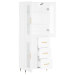 vidaXL Dulap înalt, alb, 69,5x34x180 cm, lemn compozit