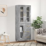vidaXL Dulap înalt, gri beton, 69,5x34x180, lemn compozit