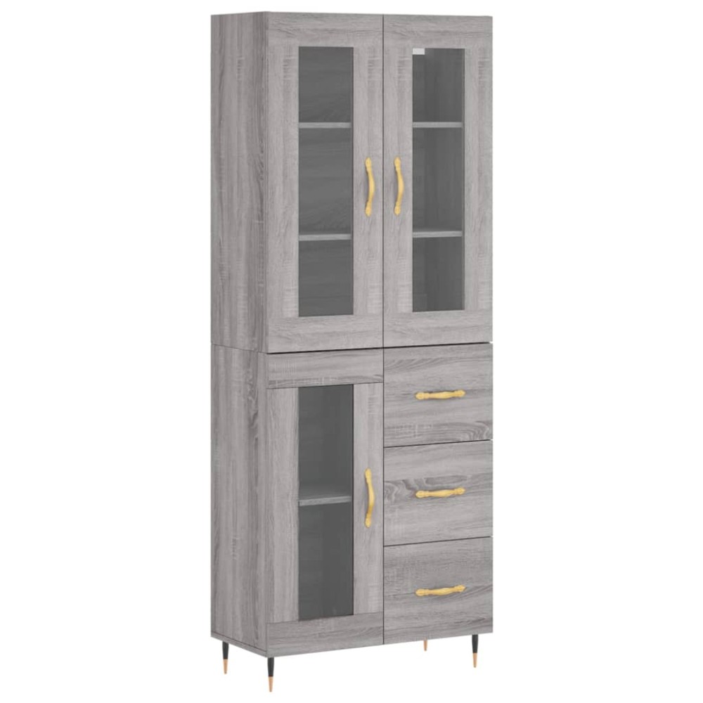 vidaXL Dulap înalt, gri sonoma, 69,5x34x180 cm, lemn compozit