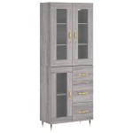 vidaXL Dulap înalt, gri sonoma, 69,5x34x180 cm, lemn compozit