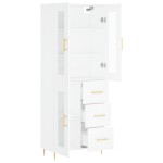 vidaXL Dulap înalt, alb, 69,5x34x180 cm, lemn compozit