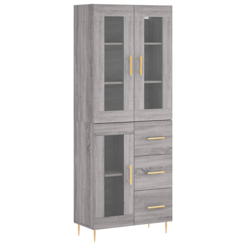 vidaXL Dulap înalt, gri sonoma, 69,5x34x180 cm, lemn compozit