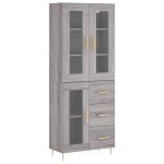 vidaXL Dulap înalt, gri sonoma, 69,5x34x180 cm, lemn compozit
