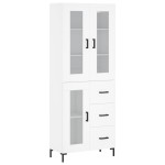 vidaXL Dulap înalt, alb, 69,5x34x180 cm, lemn compozit