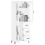 vidaXL Dulap înalt, alb, 69,5x34x180 cm, lemn compozit