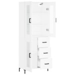 vidaXL Dulap înalt, alb, 69,5x34x180 cm, lemn compozit