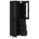 vidaXL Dulap înalt, negru, 69,5x34x180 cm, lemn compozit