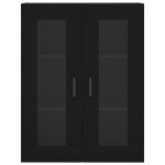 vidaXL Dulap înalt, negru, 69,5x34x180 cm, lemn compozit