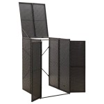 vidaXL Magazie de pubelă cu roți, negru, 70x80x117 cm, poliratan vidaXL Magazie de pubelă cu roți, negru, 70x80x117 cm, poliratan
