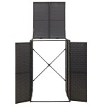 vidaXL Magazie de pubelă cu roți, negru, 70x80x117 cm, poliratan vidaXL Magazie de pubelă cu roți, negru, 70x80x117 cm, poliratan