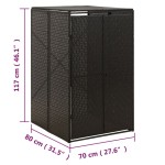 vidaXL Magazie de pubelă cu roți, negru, 70x80x117 cm, poliratan vidaXL Magazie de pubelă cu roți, negru, 70x80x117 cm, poliratan