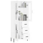 vidaXL Dulap înalt, alb, 69,5x34x180 cm, lemn compozit