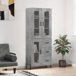 vidaXL Dulap înalt, gri beton, 69,5x34x180, lemn compozit