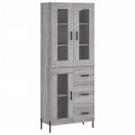 vidaXL Dulap înalt, gri sonoma, 69,5x34x180 cm, lemn compozit