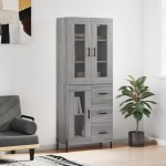 vidaXL Dulap înalt, gri sonoma, 69,5x34x180 cm, lemn compozit