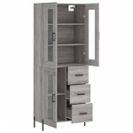 vidaXL Dulap înalt, gri sonoma, 69,5x34x180 cm, lemn compozit