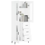 vidaXL Dulap înalt, alb, 69,5x34x180 cm, lemn compozit