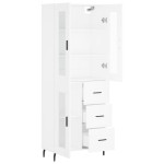 vidaXL Dulap înalt, alb, 69,5x34x180 cm, lemn compozit