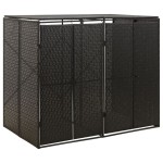 vidaXL Magazie de pubele dublă, negru, 140x80x117 cm, poliratan vidaXL Magazie de pubele dublă, negru, 140x80x117 cm, poliratan