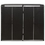 vidaXL Magazie de pubele dublă, negru, 140x80x117 cm, poliratan vidaXL Magazie de pubele dublă, negru, 140x80x117 cm, poliratan