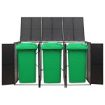 vidaXL Magazie de pubele triplă, negru, 207x80x117 cm, poliratan vidaXL Magazie de pubele triplă, negru, 207x80x117 cm, poliratan