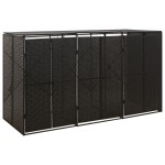 vidaXL Magazie de pubele triplă, negru, 207x80x117 cm, poliratan vidaXL Magazie de pubele triplă, negru, 207x80x117 cm, poliratan
