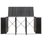 vidaXL Magazie de pubele triplă, negru, 207x80x117 cm, poliratan vidaXL Magazie de pubele triplă, negru, 207x80x117 cm, poliratan