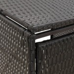 vidaXL Magazie de pubele triplă, negru, 207x80x117 cm, poliratan vidaXL Magazie de pubele triplă, negru, 207x80x117 cm, poliratan