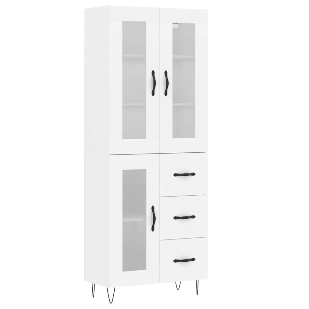 vidaXL Dulap înalt, alb, 69,5x34x180 cm, lemn compozit