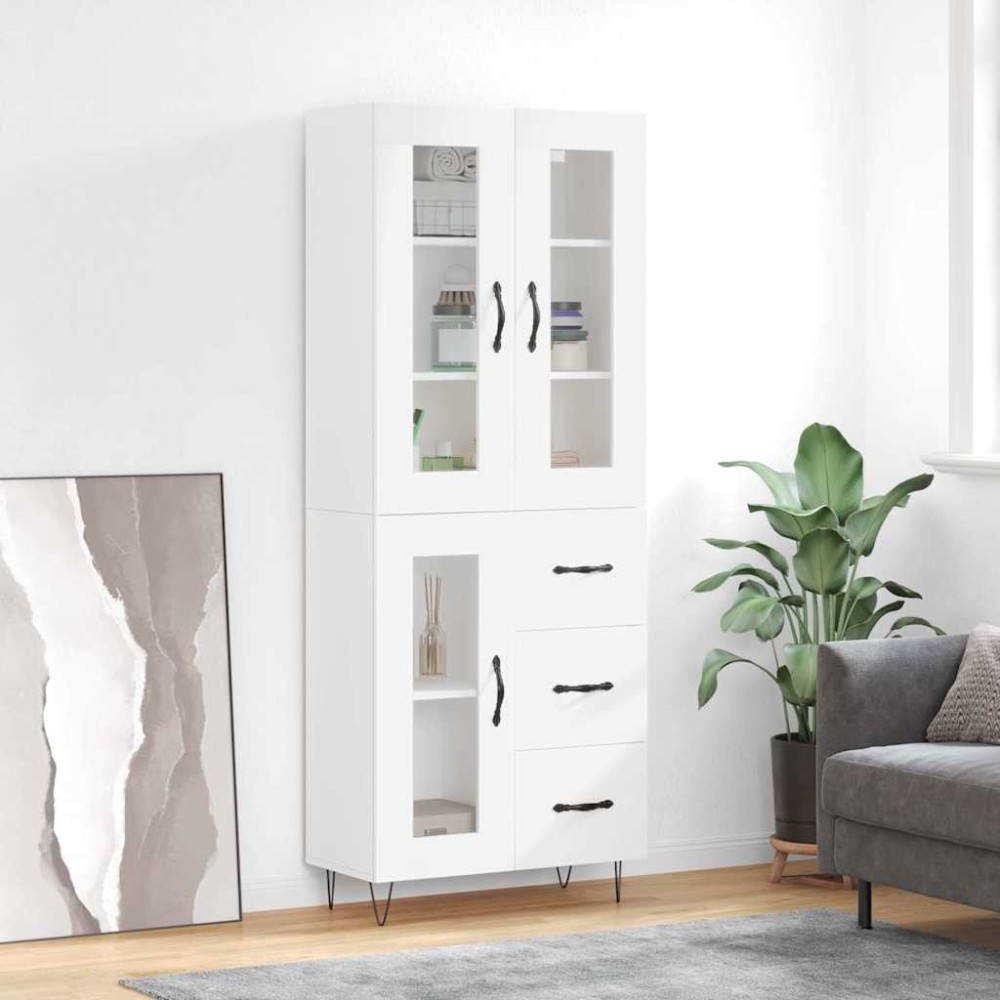vidaXL Dulap înalt, alb, 69,5x34x180 cm, lemn compozit