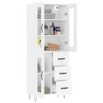 vidaXL Dulap înalt, alb, 69,5x34x180 cm, lemn compozit